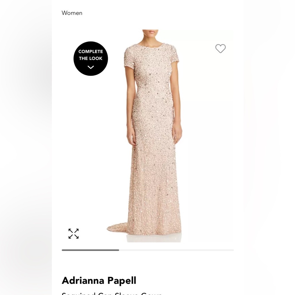 Adrianna Papell Sequined Cap Sleeve Gown